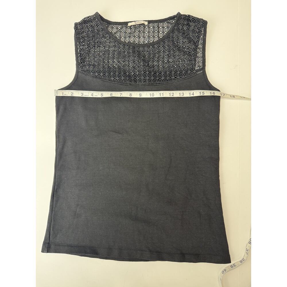 TU Woman Black Lace Yoke Sleeveless Top Romanitc Gothic Whimsigoth Tank Size 14 - Picture 3 of 7